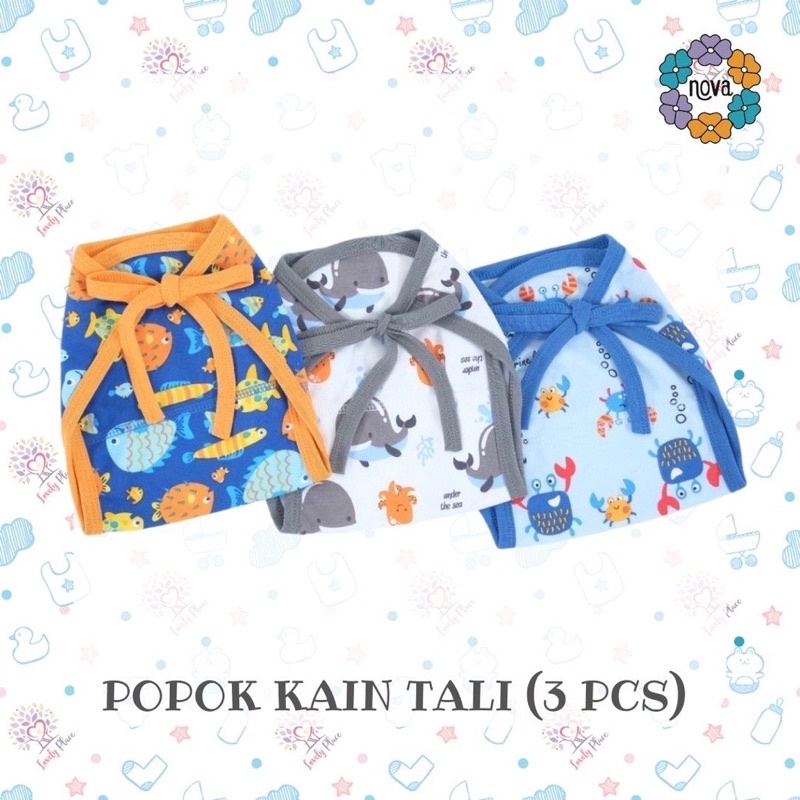 Nova 3 Pcs Popok Bayi Newborn Popok Tali Kain Baby