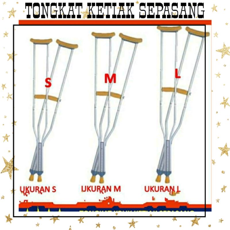 Tongkat Ketiak / Crutch / Kruk tongkat/ Tongkat Jalan / Tongkat Bantu Jalan (SEPASANG)