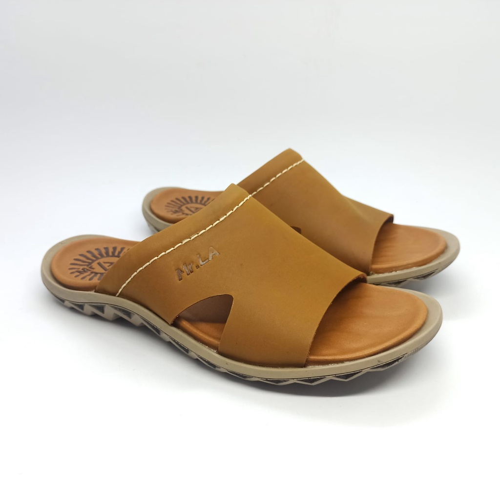 Sandal Slip On Pria Kulit Mr. LA Sendal Slide Cowok Casual BN 703