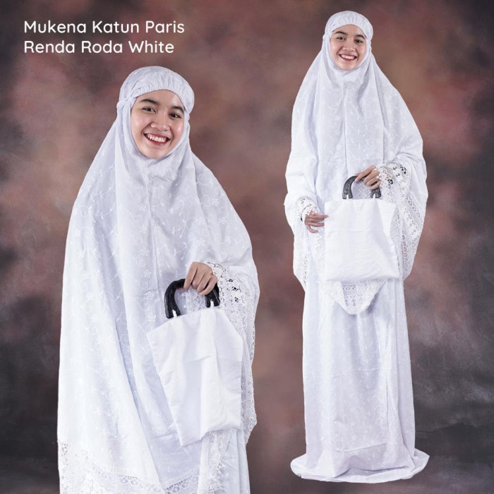 Mukena Katun Paris Putih