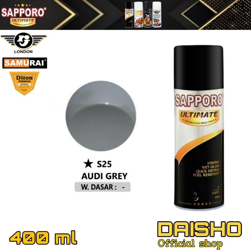 SAPPORO ULTIMATE S25 audi grey 400ml pilox pilok pylox cat semprot spray paint
