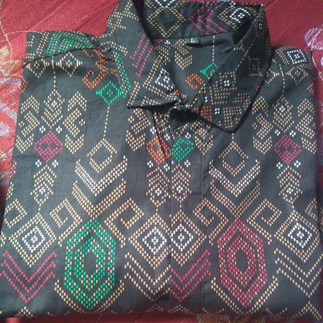 Zebestore Kemeja Batik Lengan Panjang Pria Songket Slimfit Bestseller