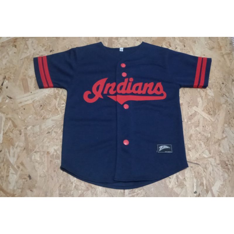 Baseball anak indians navy combi merah/Jersey baseball indians