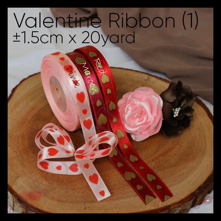 

VALENTINE RIBBON (1) ±1.5CM X 20YARD -PITA KADO - KUE - HIASAN - MAROON BERKUALITAS
