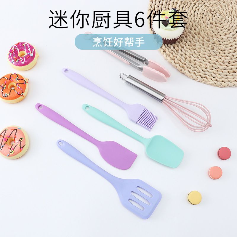 6pcs utensil set spatula rainbow pastel color / whisk turner set