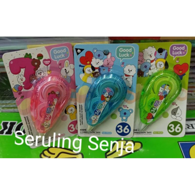 

CORRECTION TAPE TIP EX ROLL KARATER BTS BT21 ( 36 M x 5 mm )