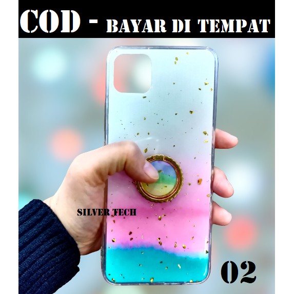 SOFTCASE EPOXY GLITTER + RING REALME C11 / XIAOMI  REDMI NOTE 9 / REDMI NOTE 9 PRO / REDMI 9A