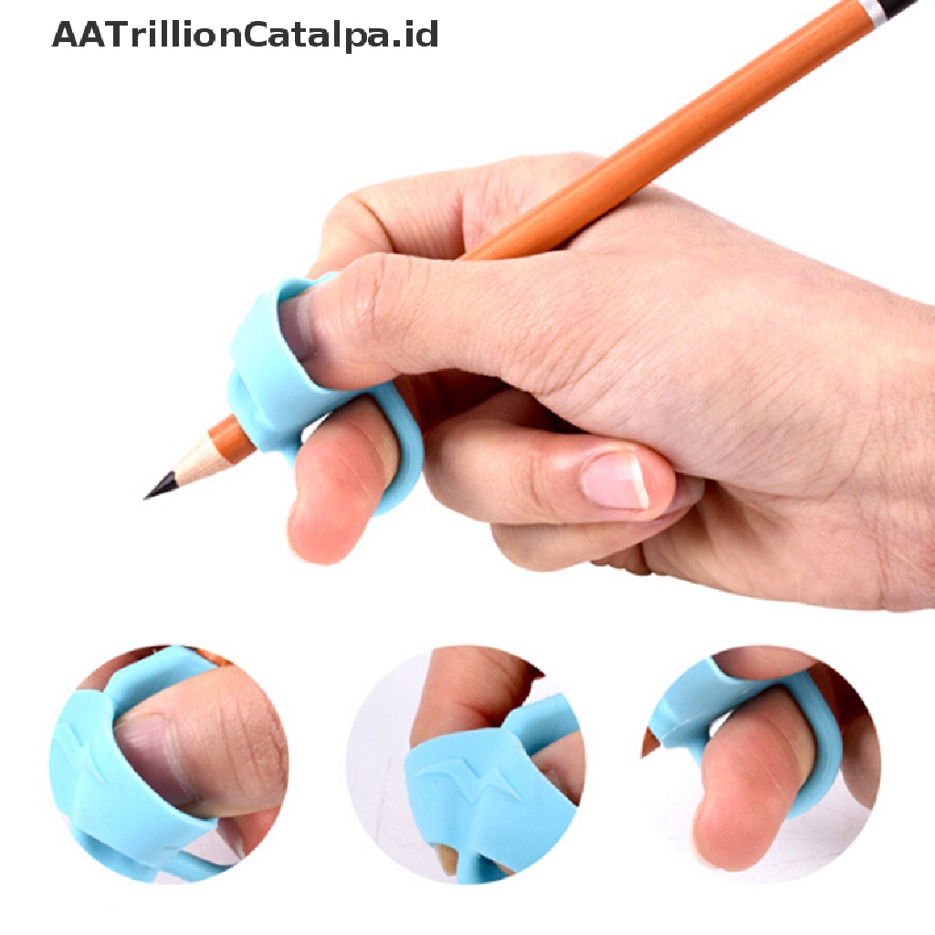 (AATrillionCatalpa) 3pcs Grip Pensil Bahan Silikon Untuk Belajar Menulis