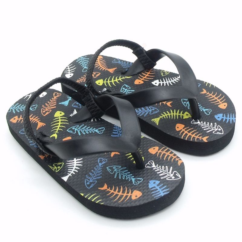 Sandal jepit anak polos / sandal anak baby motif Tengkorak Ikan / Sandal anak tali belakang Promo New