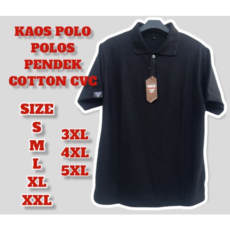 KAOS POLO POLOS PRIA COTTON CVC PENDEK DEWASA SAMPAI JUMBO 3XL 4XL 5XL