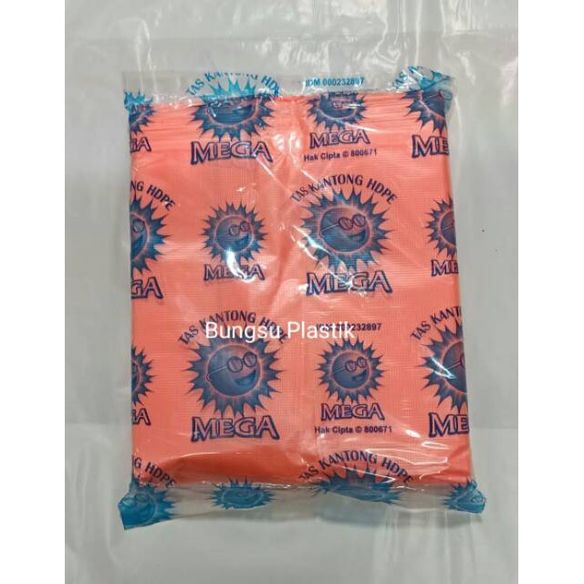 KANTONG PLASTIK HD WARNA MEGA Uk 15 KRESEK embos HDPE WARNA WARNI