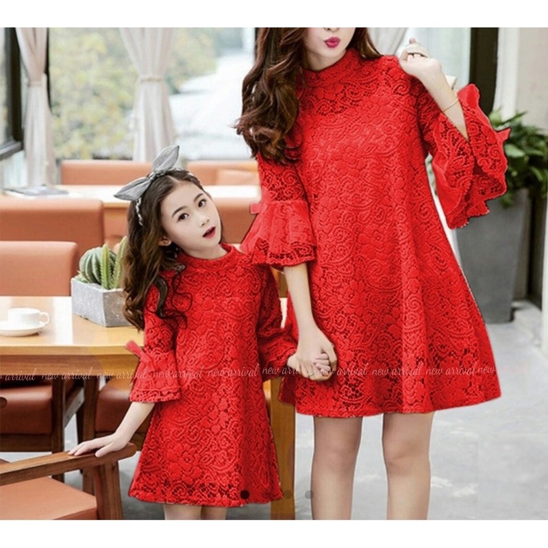 JC/VD- COUPLE Dress Lacey mom and kid / Baju Pasangan Ibu dan anak Terbaru / Couple Mom&amp;kid Murah