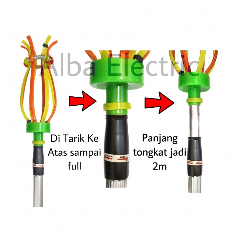 Tongkat Lampu 2 Meter 8 Jari DEXICON Stick Lampu 2m Stick Tongkat Bohlam 2m Stick Lamp 8 jari