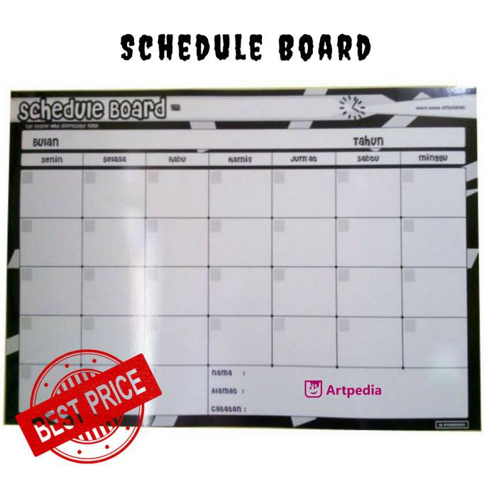 

HOT SALE schedule board - Hitam
