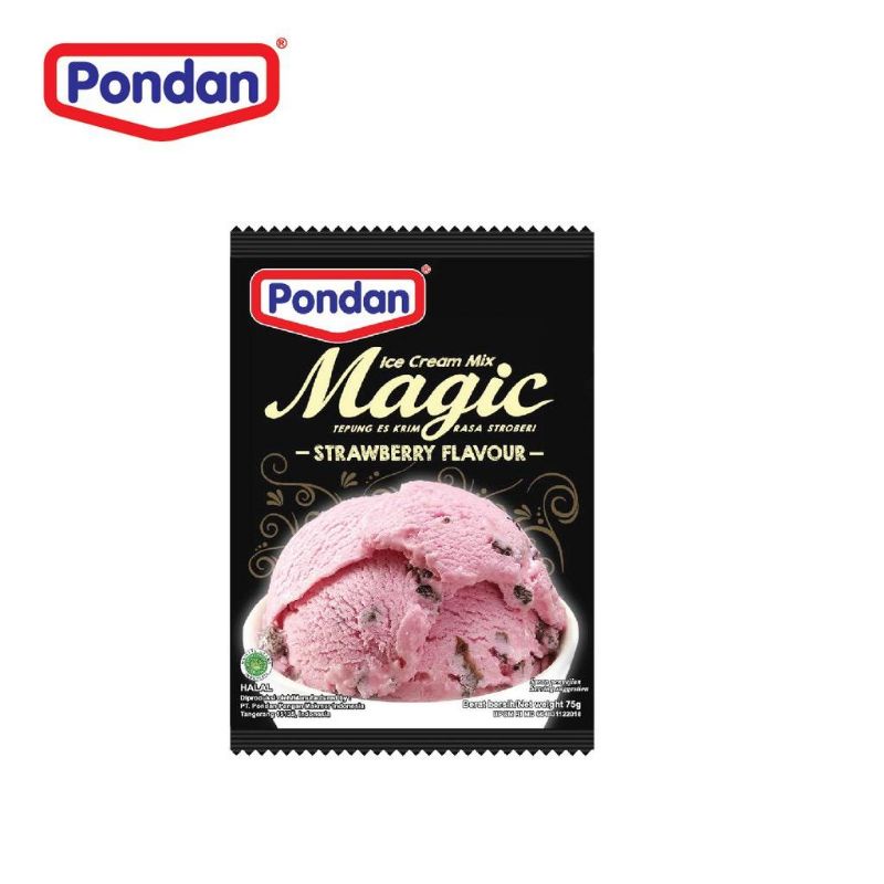 PONDAN ICE CREAM MAGIC RASA STRAWBERRY &amp; VANILLA &amp; COKLAT 75GRAM