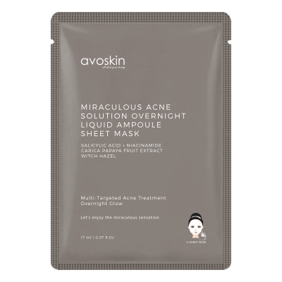 Avoskin Miraculous Acne Solution Overnight Liquid Ampoule Sheet Mask