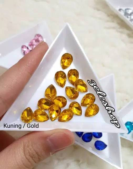 TEARDROP MINI CRYSTAL SIZE 7*10mm / HIASAN TASBIH DIGITAL/NAIL ART/DECOCASE