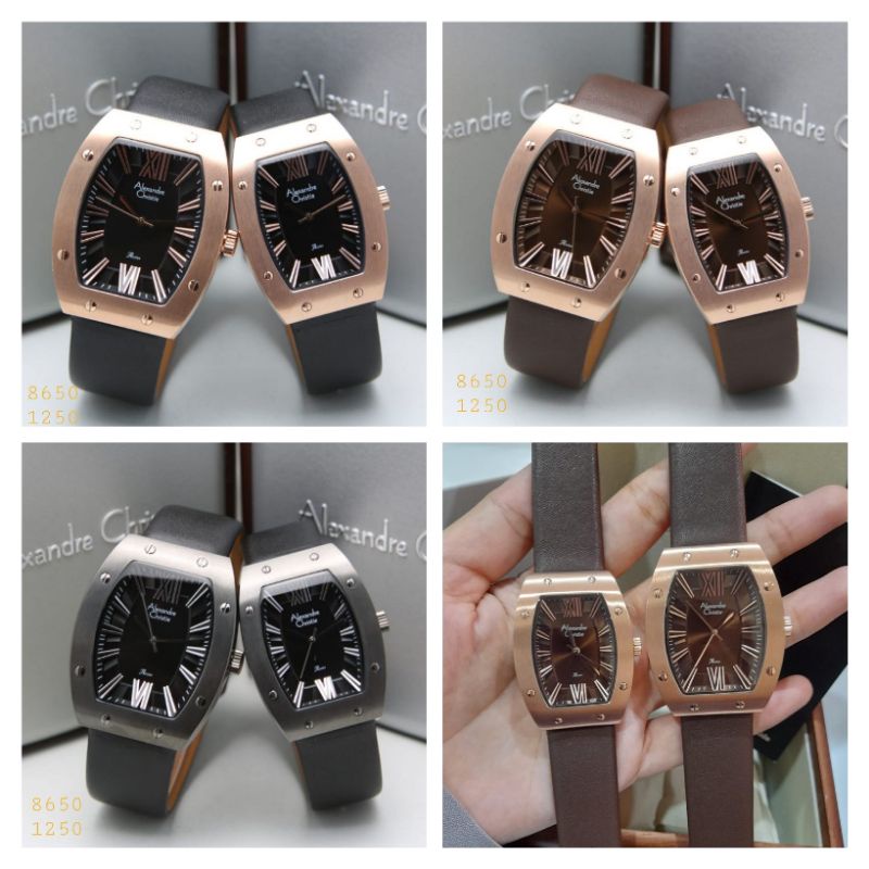 JAM TANGAN COUPLE ALEXANDRE CHRISTIE AC8650 / AC 8650 LEATHER ORIGINAL GARANSI RESMI 1 TAHUN