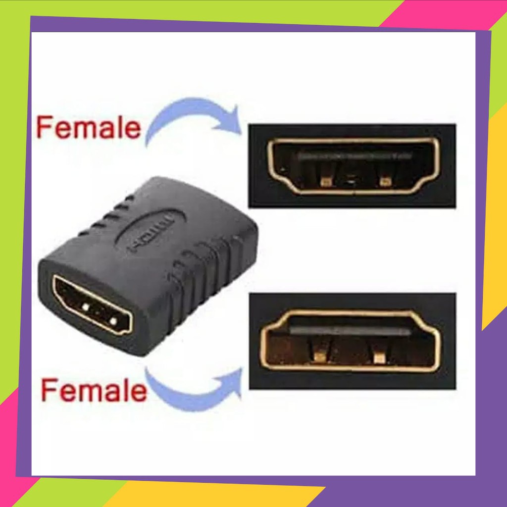 Adapter Extender HDMI Female to Female HDTV 1080P penyambung hdmi