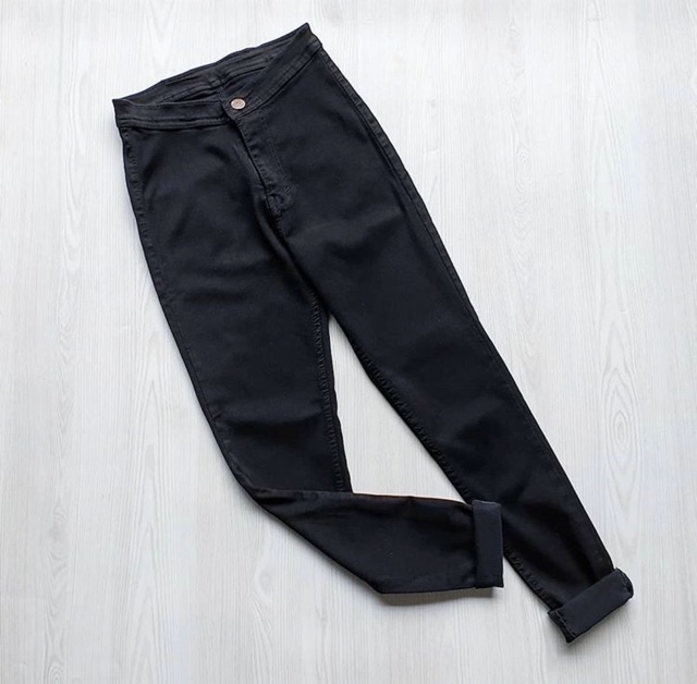 Boxofjeans - High Waist / HW Skinny Jeans - BLACK