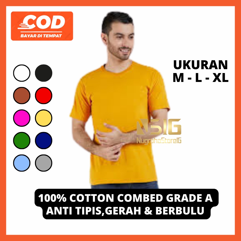 Kaos Polos Pria Wanita Lengan Pendek Premium Bahan Cotton Combed 30s Baju Atasan pria wanita lengan 