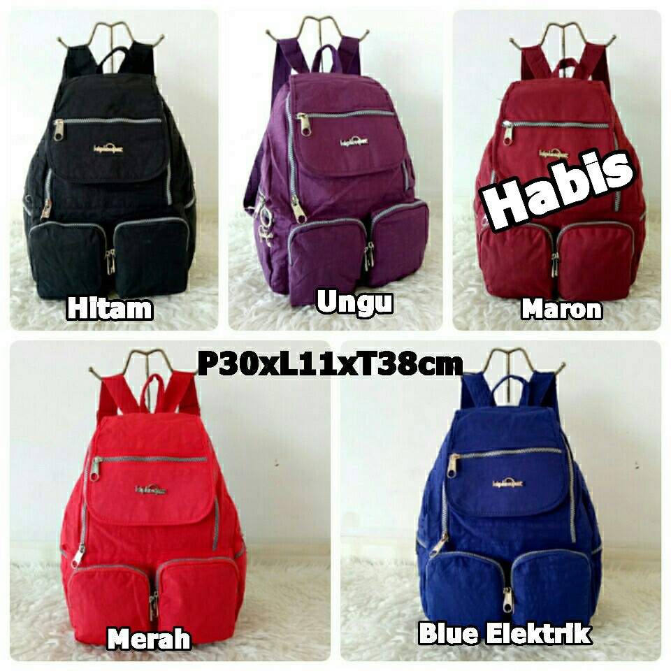 TERMURAH TAS SEKOLAH/TAS RANSEL KIPLING POLOS MEDIUM