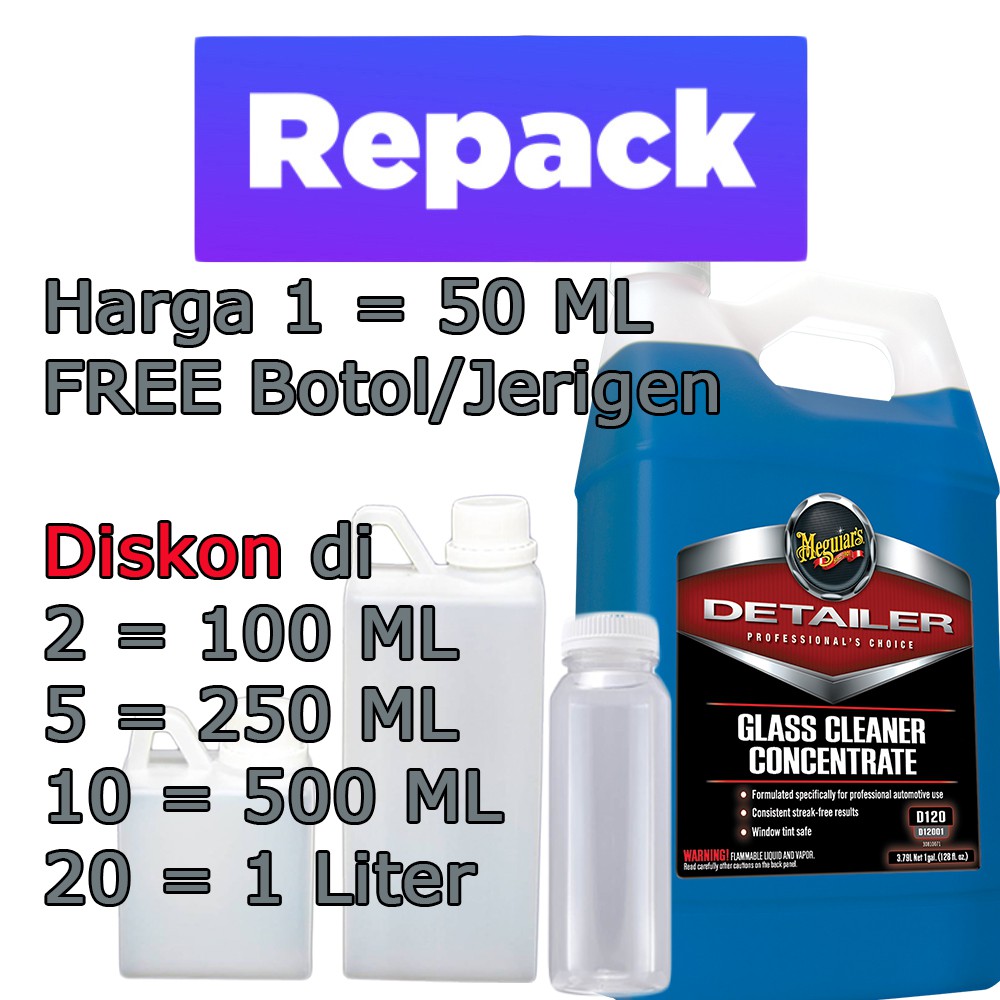 Jual Meguiars Glass Cleaner Concentrate / Pembersih kaca Eceran