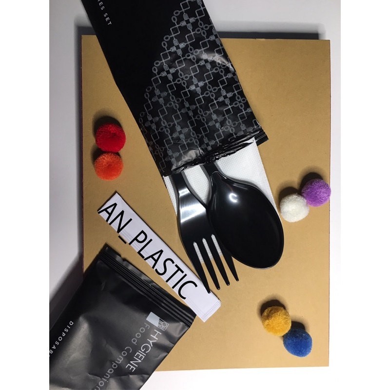 SENDOK PLASTIK SET/SENDOK GARPU SET/ HARGA PER 10 Pcs/HYGIENE SET