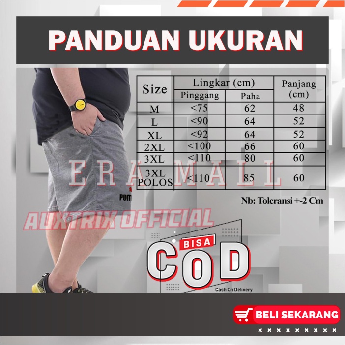 Celana Pendek Pria Jumbo Kolor Olahraga Celpen Santai Harian Unisex Cowok Wanita Big Size