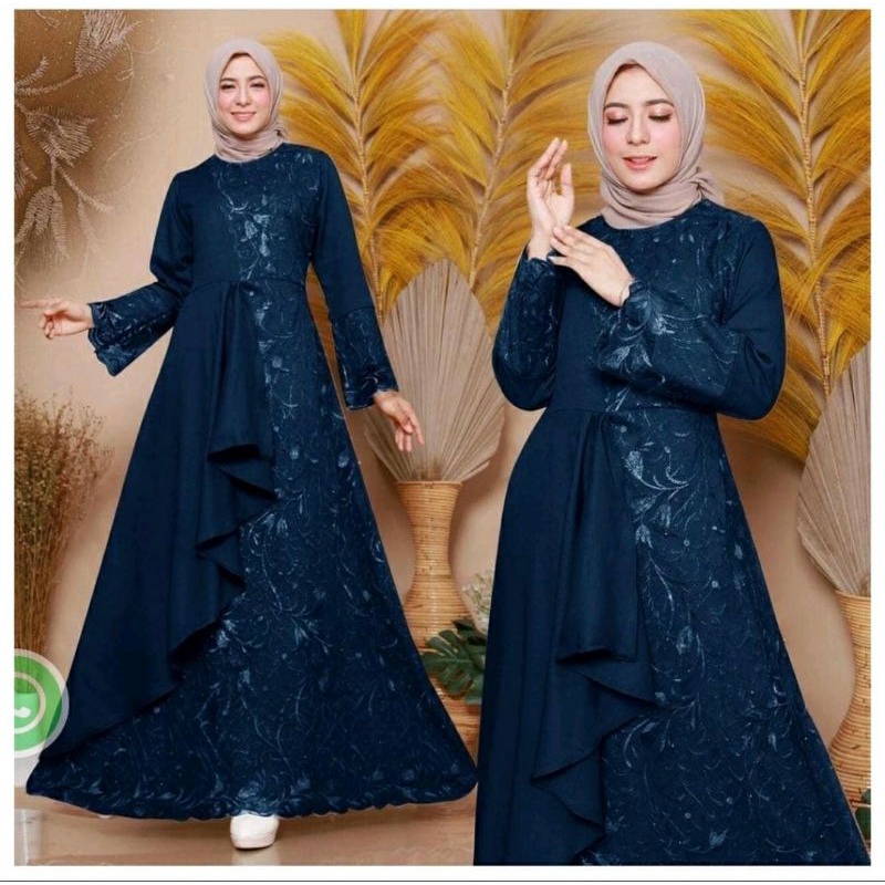 Zolana Maxy Dress /Gamis Brukat Kondangan  ukuran M L XL