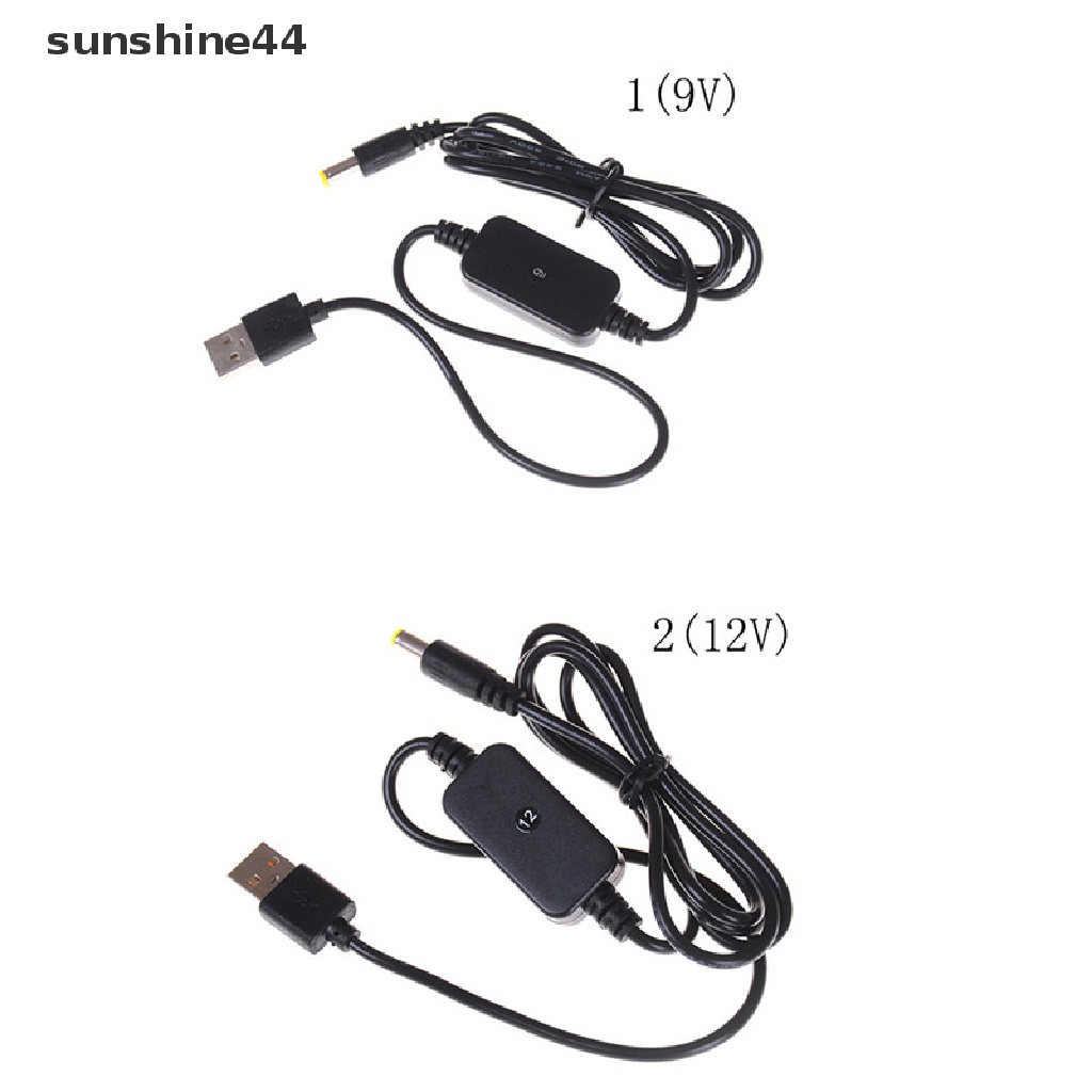 Sunshine Kabel Konverter DC-DC USB 5V Ke 9V / 12V Jack 5.5x2.1mm