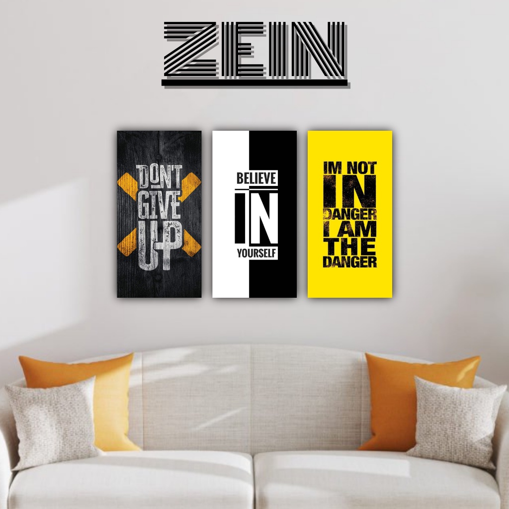 Zein - MINI Hiasan Dinding Quotes Aesthetic Pajangan Rumah Wall Decor Motivasi Poster Kayu