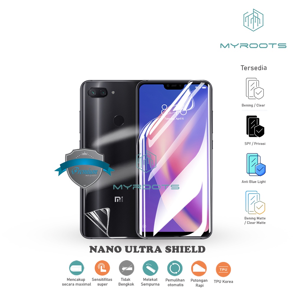 ANTI GORES JELLY HYDROGEL XIAOMI MI 8 LITE - MI 8 - MI 8 SE -ANTI SPY - GLARE MATTE - BLUE RAY