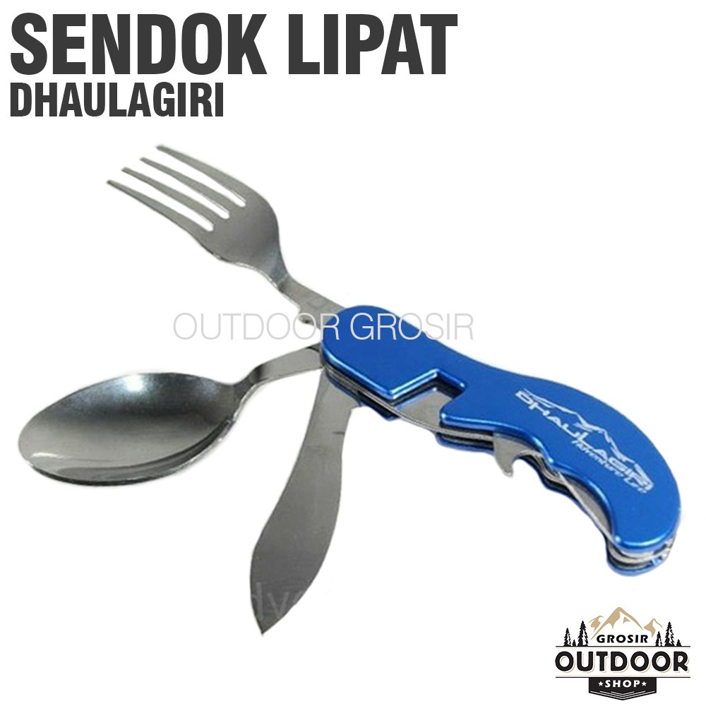[COD] Sendok Garpu Lipat 4 in 1 Dhaulagiri 701 - Garpu Pisau Lipat Alat Makan Multitools Multifungsi