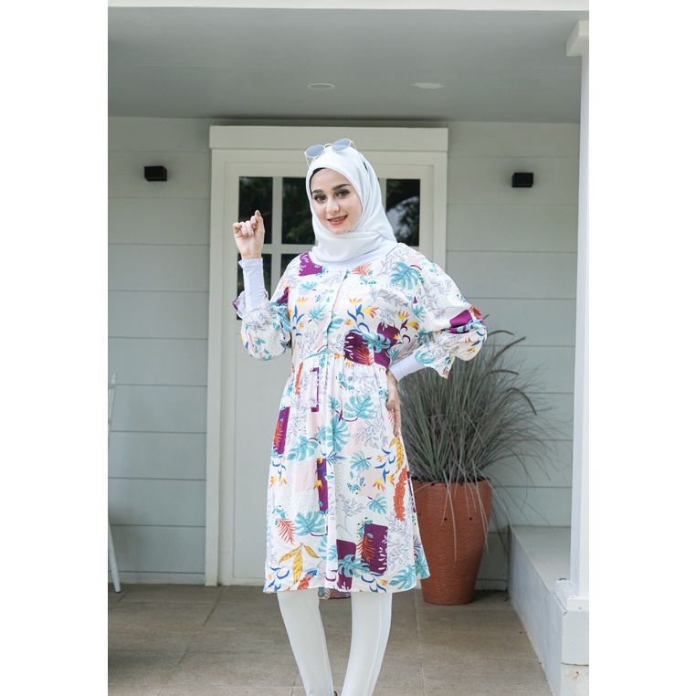 Hijab Ellysha MIDI DRESS KOREA ALA HOMEDRESS DASTER VIRAL KEKINIAN DASTER RAYON BUSUI TERLARIS