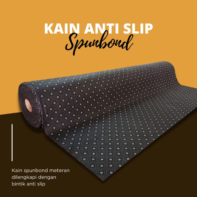 Kain Spunbond Butiran Karet Anti Slip Tidak Licin Meteran Karpet Keset