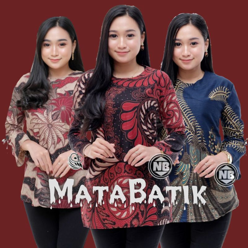 BAJU BATIK WANITA MODERN MONALISA GENES M,L,XL,XXL asli PEKALONGAN.