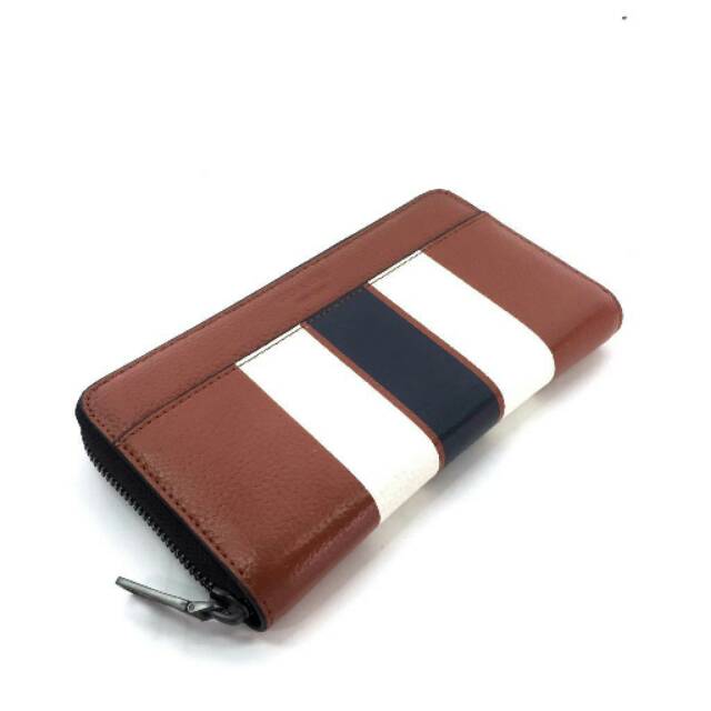 Coach Accordion chocolate coklat men women dompet panjang Wallet original ori authentic with box