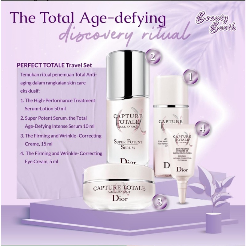 Capture Totale Cell Energy Travel Set 4item | Lotion Serum 50ml + Serum 10ml + Eye Serum 5ml + Cream 15ml