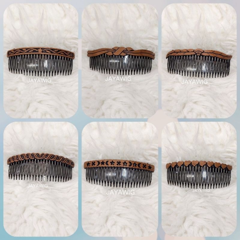 Sirkam Rambut Korea Motif Kayu 12cm