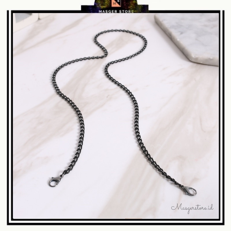 Kalung Strap Masker Tali Masker Kalung Mask Chain-Chain Black Premium