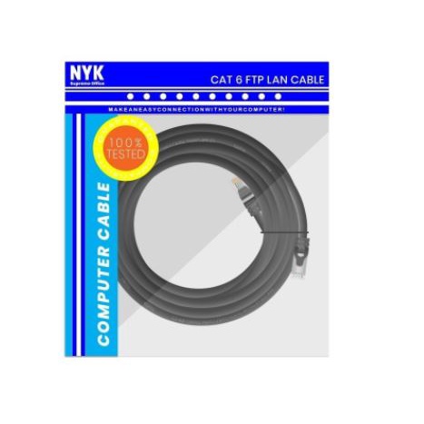 Cable lan nyk 1.5 meter cat 6 6a ftp shield metal gigabit ethernet network - Kabel internet rj45 cat6a 1.5m 1Gbps