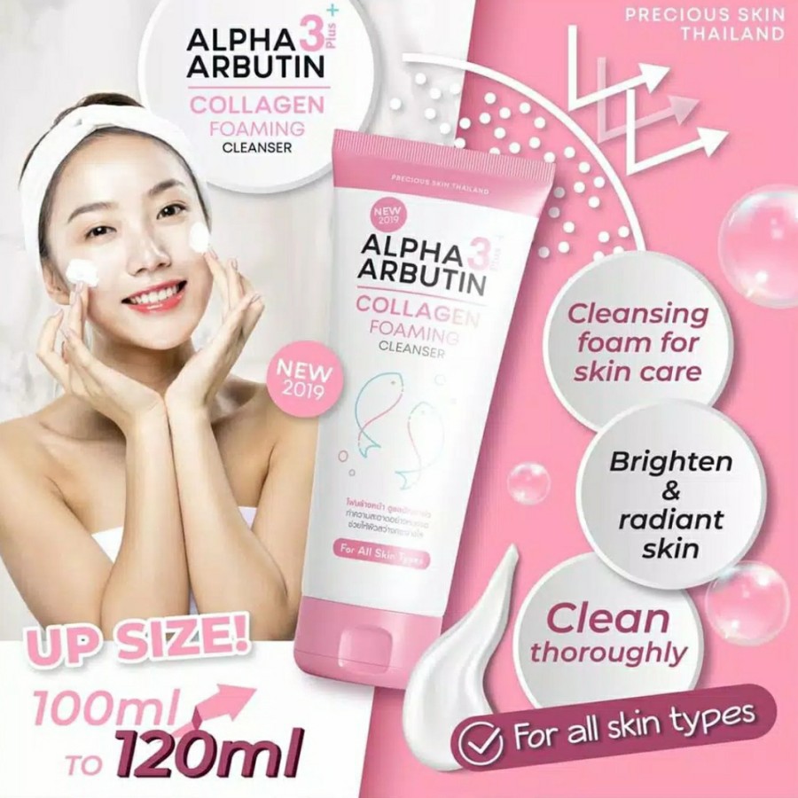 ALPHA ARBUTIN 3PLUS COLLAGEN FOAMING FACE CLEANSER SABUN MUKA SABUN CUCI MUKA FOAM CUCI WAJAH PRECIOUS SKIN ALPHA ARBUTIN COLLAGEN FOAMING FACE WASH