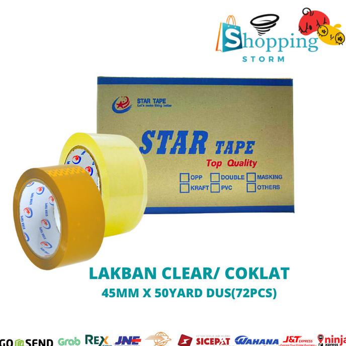

Lakban Star Tape Cokelat 45MMx50Yard @72Rolls/perdus