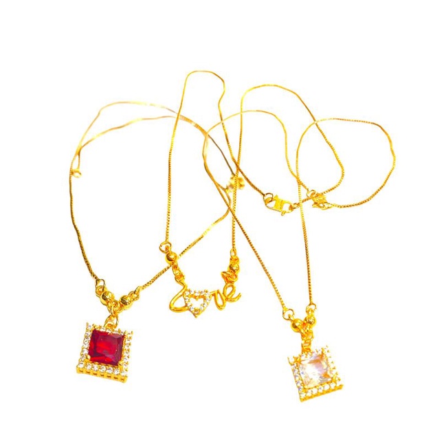 kalung plus liontin permata