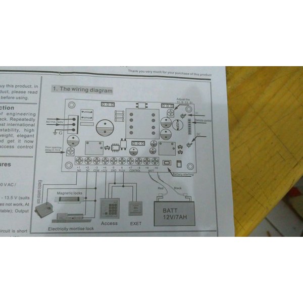 Kunci elektrik pcb only supply 12v 5A rfid fingerprint access control support battery aki