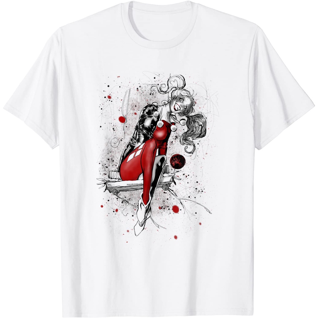 Kaos Harley Quinn Sketch T-Shirt – Baju Vintage 90s Retro Pria Wanita Unisex Cotton Combed 24s