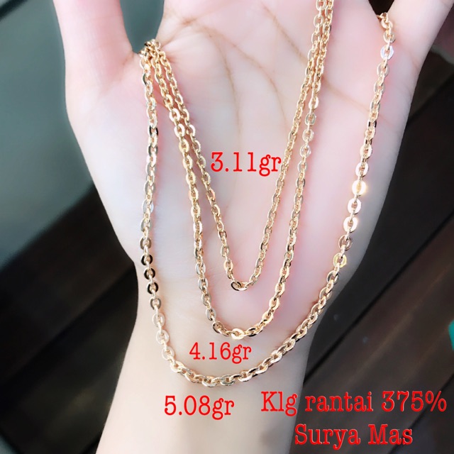 Kalung rantai dewasa emas 375%