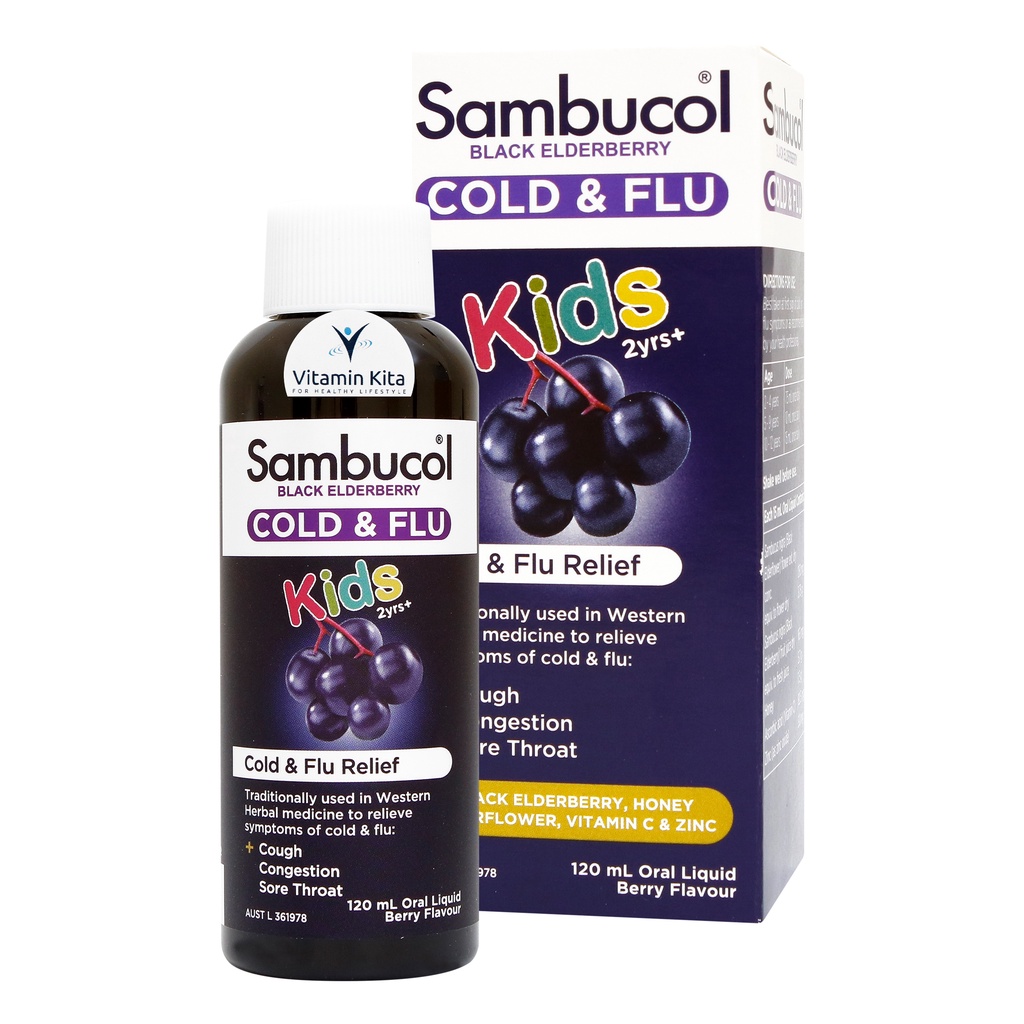 Sambucol Cold And Flu For Kids Black Elderberry Liquid-120 ml