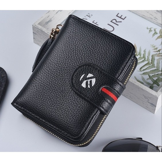 DOMPET LIPAT WANITA KECIL KULIT HITAM WA345B5 AVRINA PREMIUM IMPORT MINI KARTU KOIN REMAJA KOREA RESLETING KEKINIAN MURAH